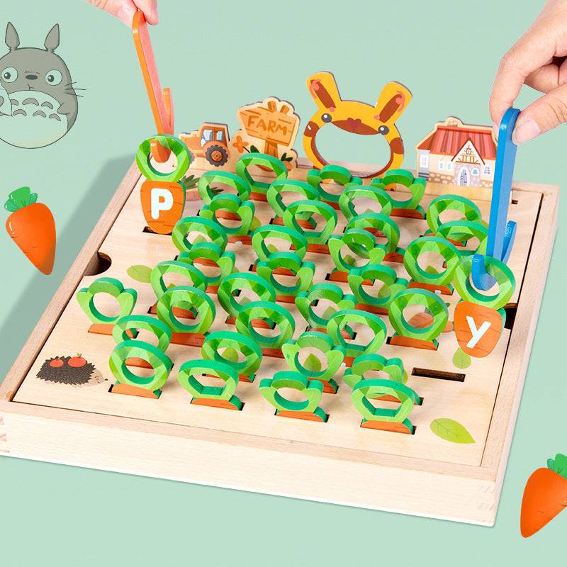 Carrot Pull Game™ - Lernen mit Buchstaben - Karotten-Brettspiel | Pädagogisches Holzspielzeug von Mein Kleines Baby