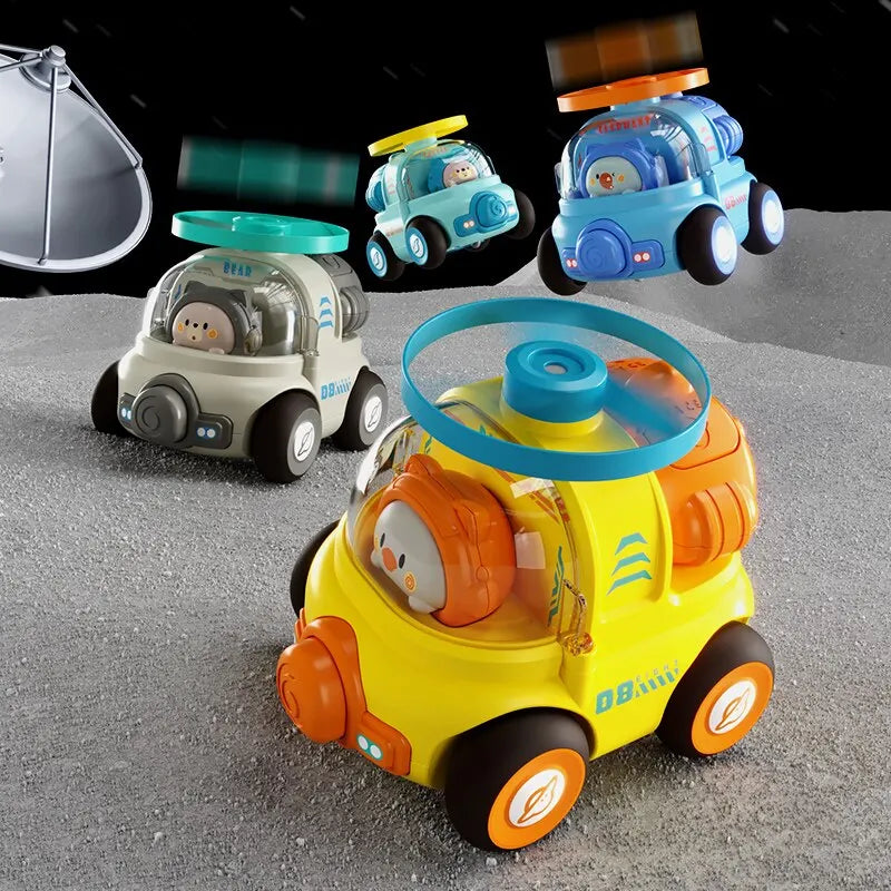 Cartoon Car™ - Rotorspaß für abenteuerlustige Kinder - Spielzeugauto Blau | Pädagogisches Holzspielzeug von Mein Kleines Baby