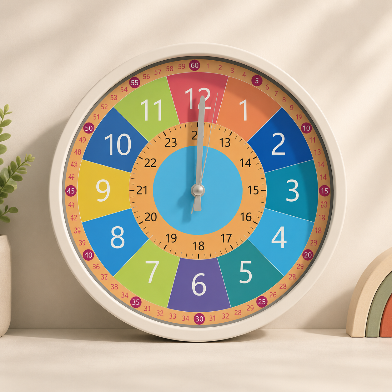 ChildrenTime – Unabhängig & leise - pädagogische Kinder-Wanduhr Regenboog | Pädagogisches Holzspielzeug ChildrenTime – Unabhängig & leise - pädagogische Kinder-Wanduhr Regenboog | Pädagogisches Holzspielzeug von Mein Kleines Baby