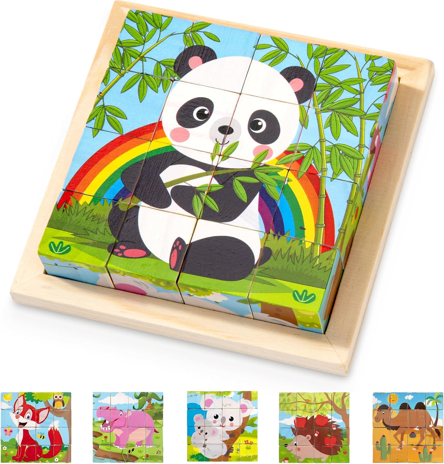 CubePuzzle– Spaß und Bildung - 3D-Holzklötze Puzzle Tiere | Pädagogisches Holzspielzeug CubePuzzle– Spaß und Bildung - 3D-Holzklötze Puzzle Tiere | Pädagogisches Holzspielzeug von Mein Kleines Baby