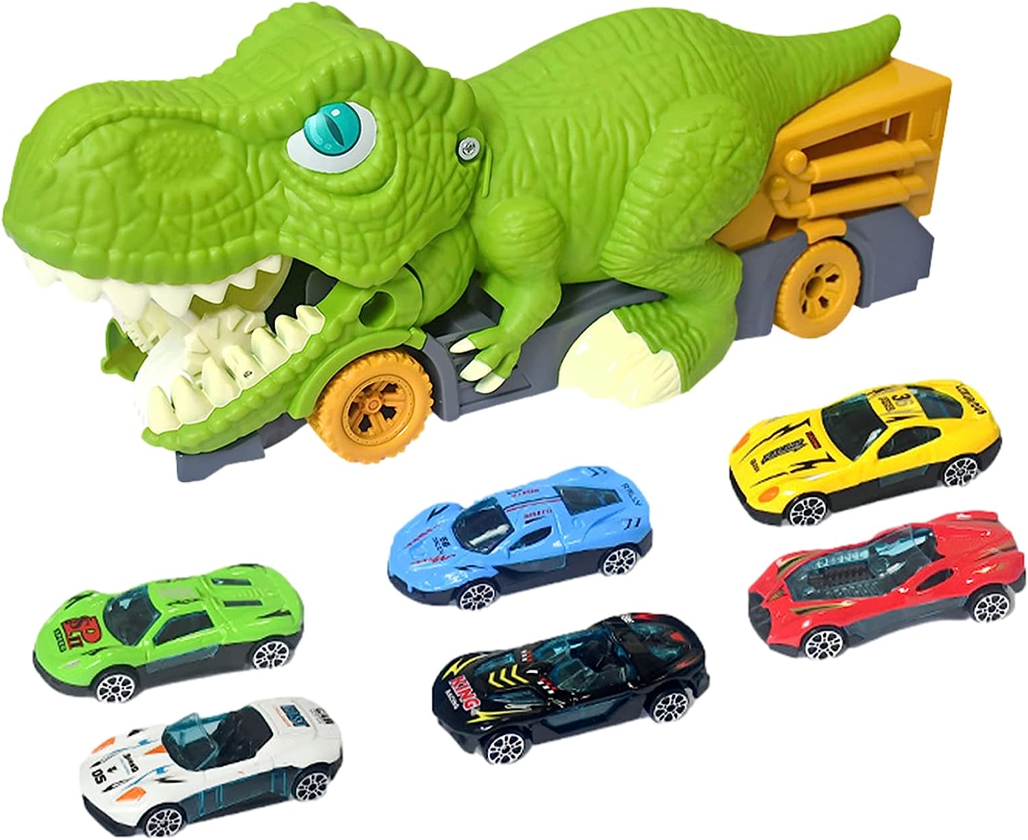 Dino Car Truck™ - Fahrt in die Urzeit - Dinosaurier-Spielzeugauto | Pädagogisches Holzspielzeug von Mein Kleines Baby