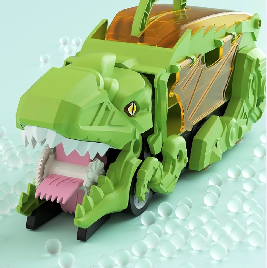 Dino Devour Car™ - Dino Power - Dino Spielzeugauto Grün 4 Autos | Pädagogisches Holzspielzeug von Mein Kleines Baby