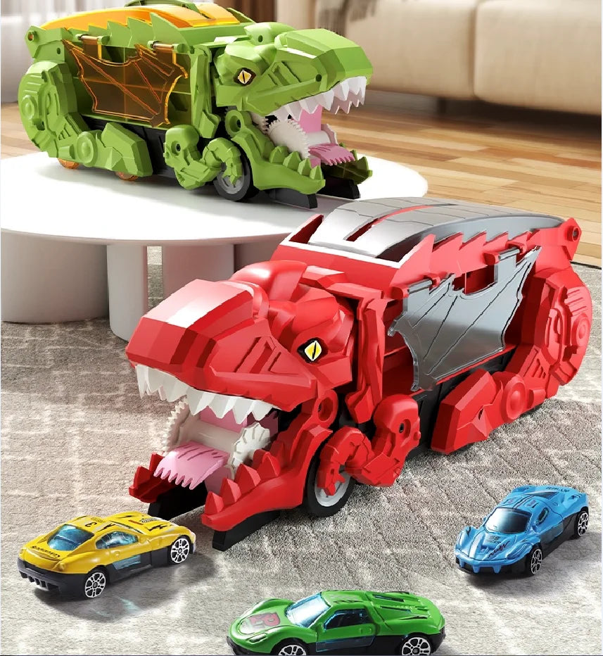 Dino Devour Car™ - Dino Power - Dino Spielzeugauto Grün 6 Autos | Pädagogisches Holzspielzeug von Mein Kleines Baby