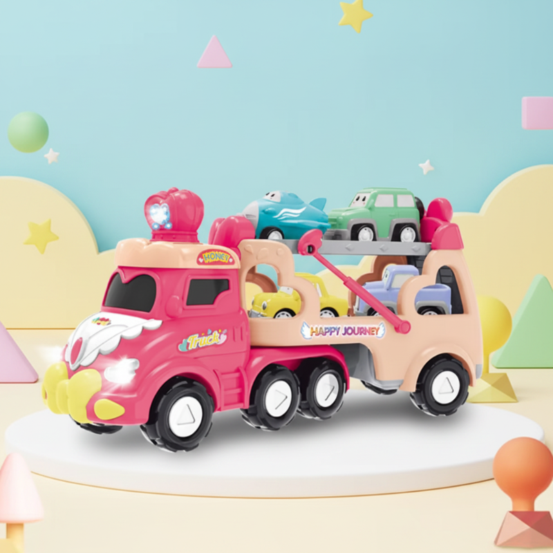 DinoDrive – Kreativ & abenteuerlich – 5-in-1-Lkw-Spielset Rosa Lkw | Pädagogisches Holzspielzeug DinoDrive – Kreativ & abenteuerlich – 5-in-1-Lkw-Spielset Rosa Lkw | Pädagogisches Holzspielzeug von Mein Kleines Baby