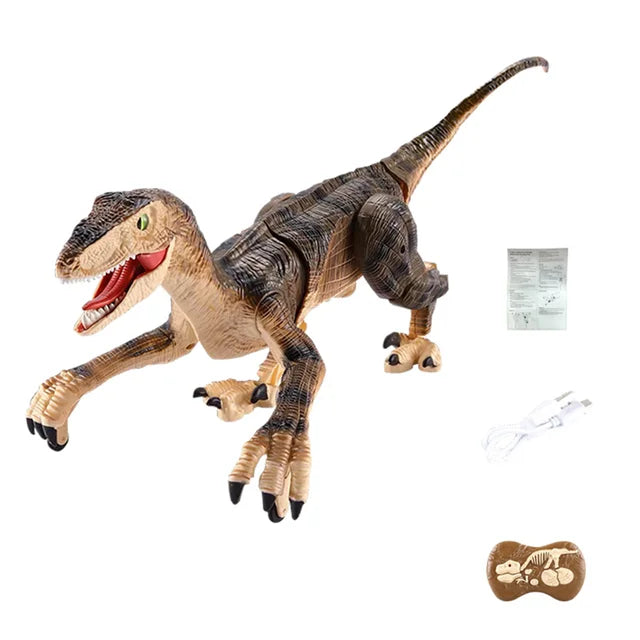 DinoRacer™ - Prähistorischer Spaß - Ferngesteuerter Dino Raptor Gelb | Pädagogisches Holzspielzeug von Mein Kleines Baby