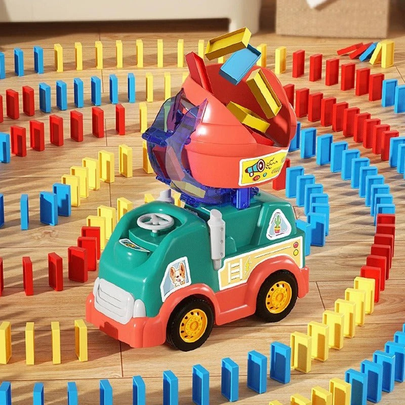 Domino Car™ - Kreativer Domino-Spaß - Domino Steine aufstellen 204 Teile | Pädagogisches Holzspielzeug von Mein Kleines Baby