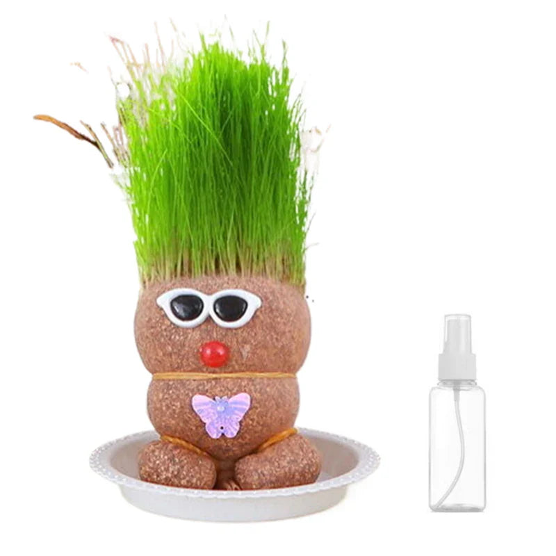 Figure Plants™ - Lernen Sie, wie man Pflanzen pflegt - Dekopflanzen Grasgrüne Punk (inkl. Wasserspray) | Pädagogisches Holzspielzeug von Mein Kleines Baby