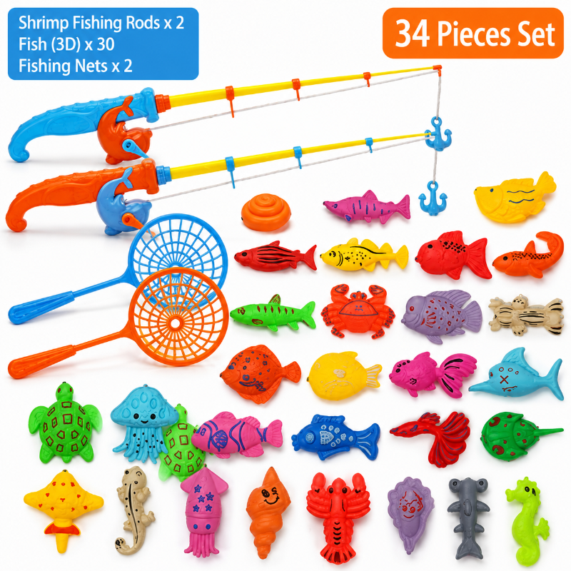 Fishing Game – Lernen & Entdecken - Magnetisches Fischspiel Satz von 30 | Pädagogisches Holzspielzeug Fishing Game – Lernen & Entdecken - Magnetisches Fischspiel Satz von 30 | Pädagogisches Holzspielzeug von Mein Kleines Baby
