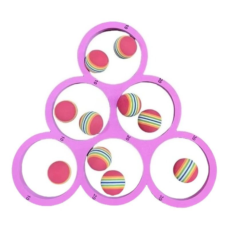 Fun Splash - Spritzen & Spielen – Wasser-Ringwurfspiel Dreieck - Lila | Pädagogisches Holzspielzeug Fun Splash - Spritzen & Spielen – Wasser-Ringwurfspiel Dreieck - Lila | Pädagogisches Holzspielzeug von Mein Kleines Baby