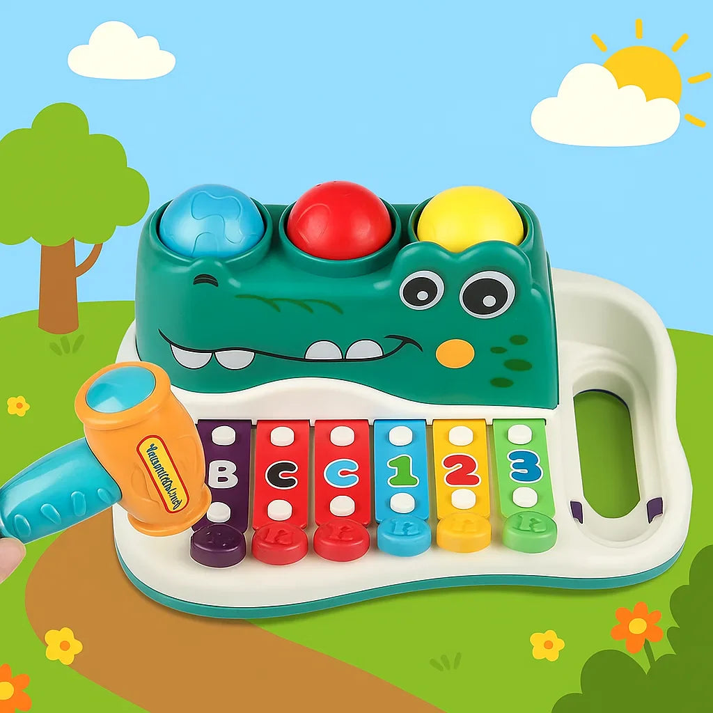 GatorBeats– Musikalisch&unterhaltsam– Hammer-Xylophon-Spielzeug | Pädagogisches Holzspielzeug GatorBeats– Musikalisch&unterhaltsam– Hammer-Xylophon-Spielzeug | Pädagogisches Holzspielzeug von Mein Kleines Baby