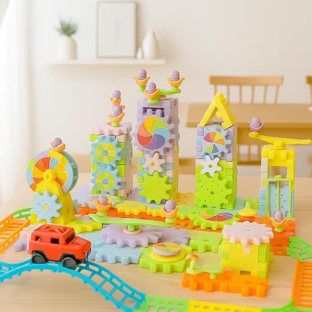 GearTrack – Elektrisch & Pädagogisch – Bausteine-Spielset 203 Stück | Pädagogisches Holzspielzeug GearTrack – Elektrisch & Pädagogisch – Bausteine-Spielset 203 Stück | Pädagogisches Holzspielzeug von Mein Kleines Baby