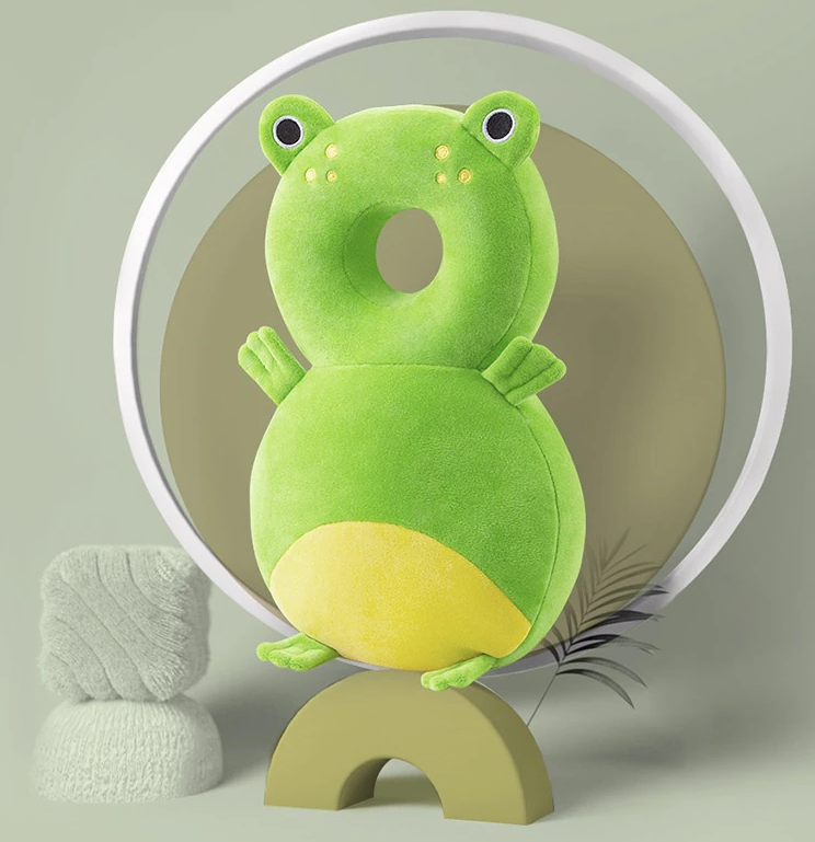 HeadProtect™ - Lassen Sie Ihr Kind mit einem sicheren Gefühl spielen! - Kopfschutzkissen Frosch | Pädagogisches Holzspielzeug von Mein Kleines Baby