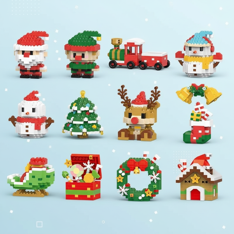 HolidayBlocks– Fröhlich&dekorativ– Weihnachts-Mini-Bausteine Set mit 12 Stück | Pädagogisches Holzspielzeug HolidayBlocks– Fröhlich&dekorativ– Weihnachts-Mini-Bausteine Set mit 12 Stück | Pädagogisches Holzspielzeug von Mein Kleines Baby