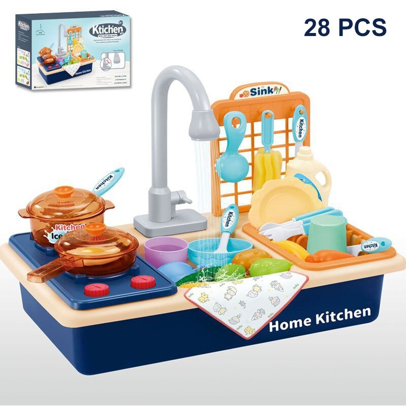 Home Kitchen™ - Für angehende Mini-Köche! - Spielzeugküche blau | Pädagogisches Holzspielzeug von Mein Kleines Baby