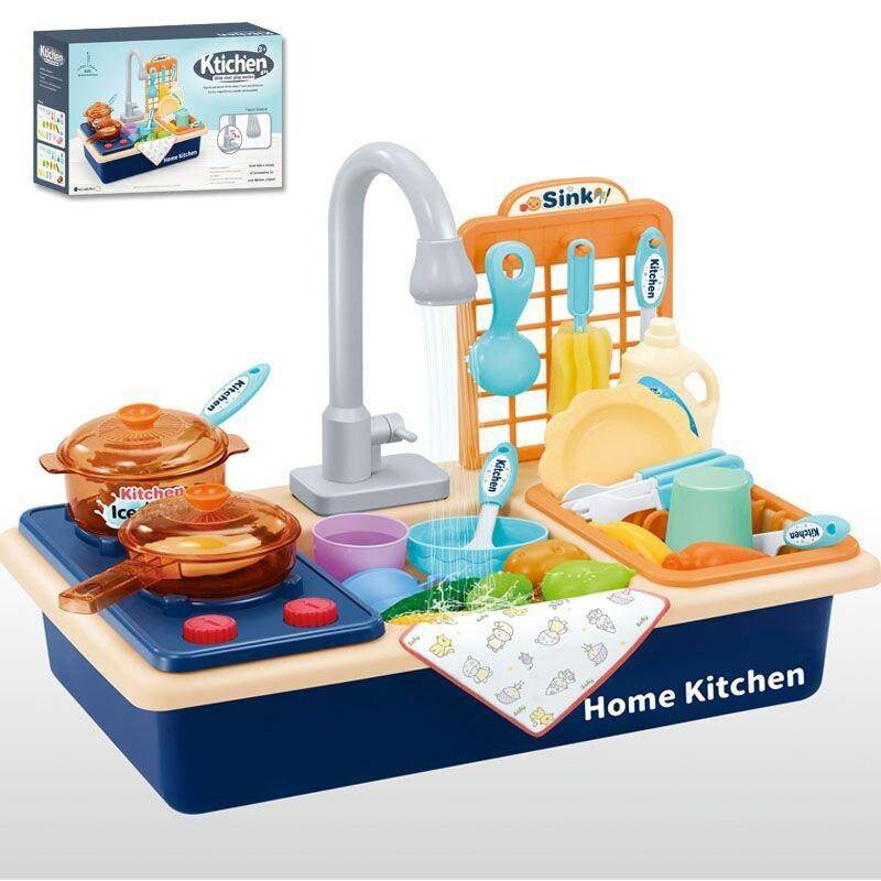 Home Kitchen™ - Für angehende Mini-Köche! - Spielzeugküche blau | Pädagogisches Holzspielzeug von Mein Kleines Baby