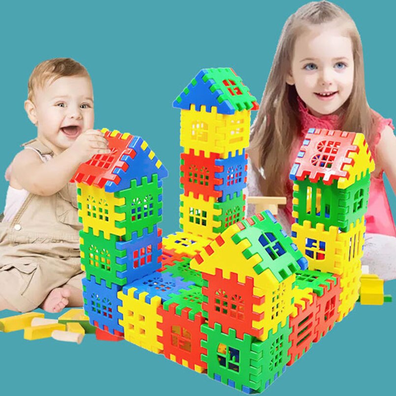 House Building Blocks™ - Förderung der Kreativität - Hausbaukasten 50 Stück - €29.95 | Pädagogisches Holzspielzeug von Mein Kleines Baby