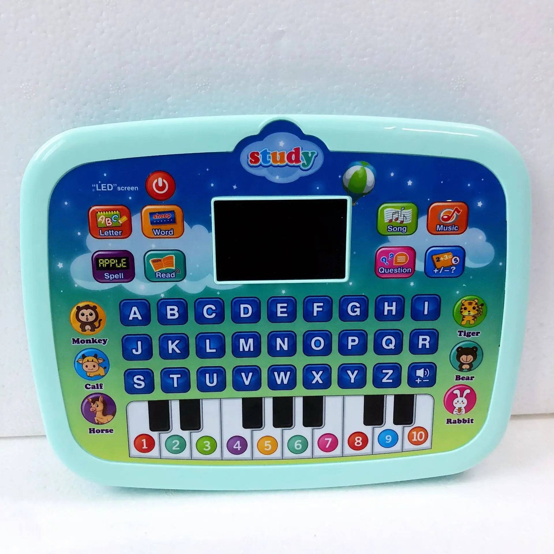 Kid Tablet™ - Sprache und Mathematik - Tablet für Kinder Blau | Pädagogisches Holzspielzeug von Mein Kleines Baby