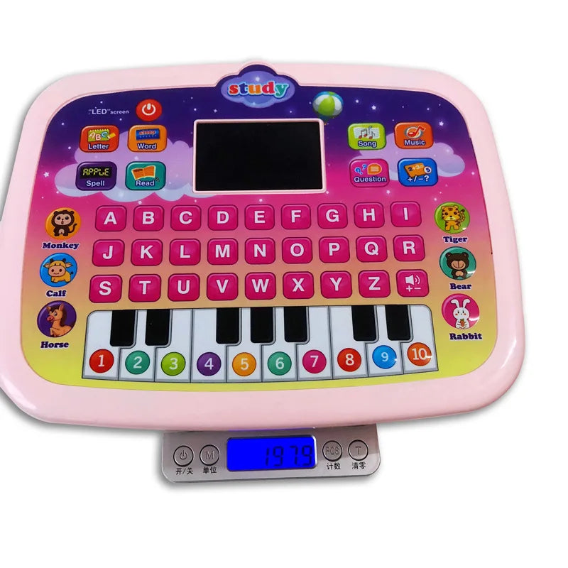 Kid Tablet™ - Sprache und Mathematik - Tablet für Kinder Rosa | Pädagogisches Holzspielzeug von Mein Kleines Baby