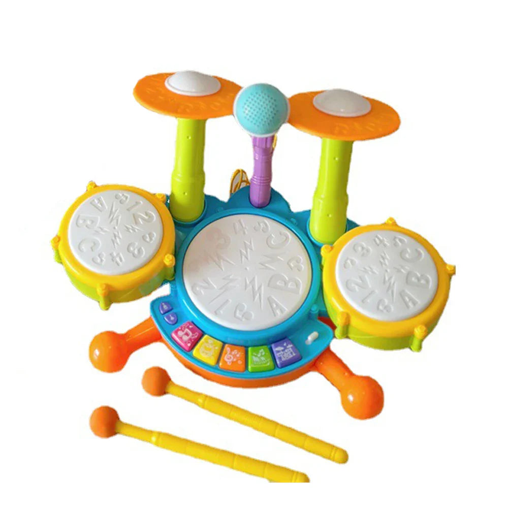 Kids Drumset™ - Die Kleinen fangen an - Spielzeug-Schlagzeug Blau | Pädagogisches Holzspielzeug von Mein Kleines Baby