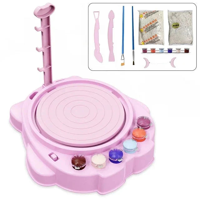 Kids Pottery Set™ - Kreationen aus Ton - Töpfer-Set für Kinder Rosa | Pädagogisches Holzspielzeug von Mein Kleines Baby