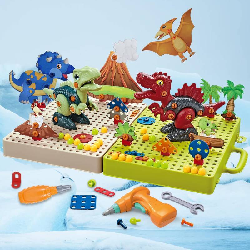 Little Dino Toolbox™ - Schrauben&Gestalten - Dino-Bauspielzeug | Pädagogisches Holzspielzeug von Mein Kleines Baby