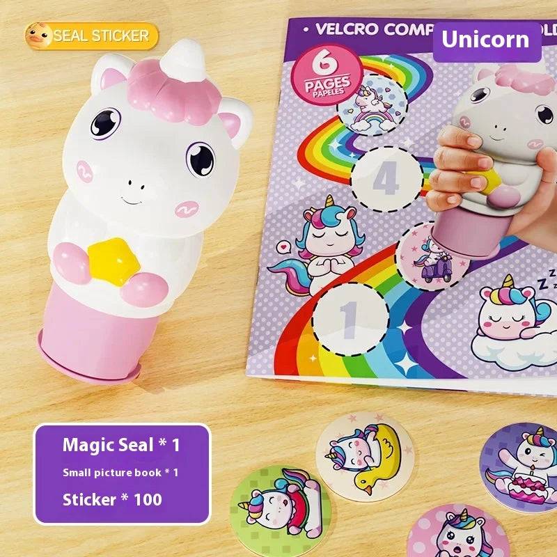 Magic Sticker Book™ - Sticker-Wunderland - Stickerbuch Einhorn | Pädagogisches Holzspielzeug von Mein Kleines Baby