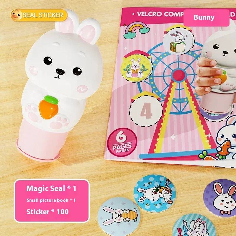 Magic Sticker Book™ - Sticker-Wunderland - Stickerbuch Kaninchen | Pädagogisches Holzspielzeug von Mein Kleines Baby