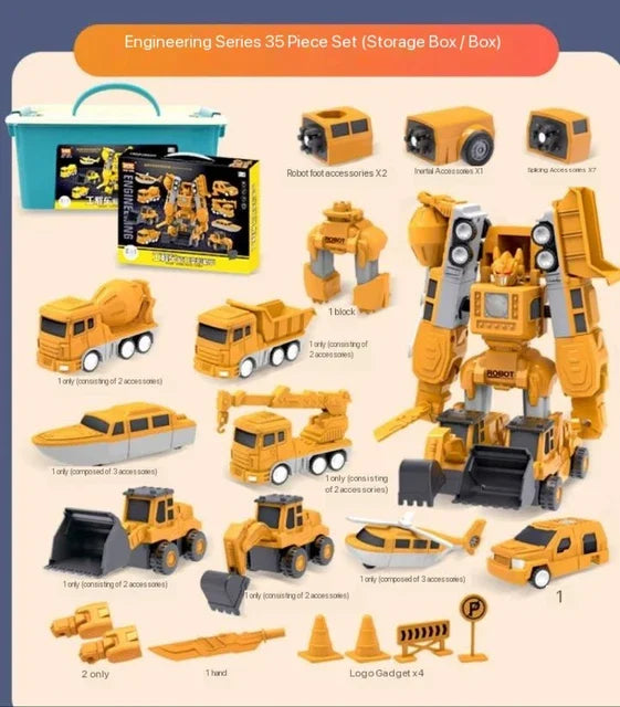 MagnaMix™ - Vom Truck zum Transformer - Spielzeug-LKW Transformer 35 Stück | Pädagogisches Holzspielzeug von Mein Kleines Baby