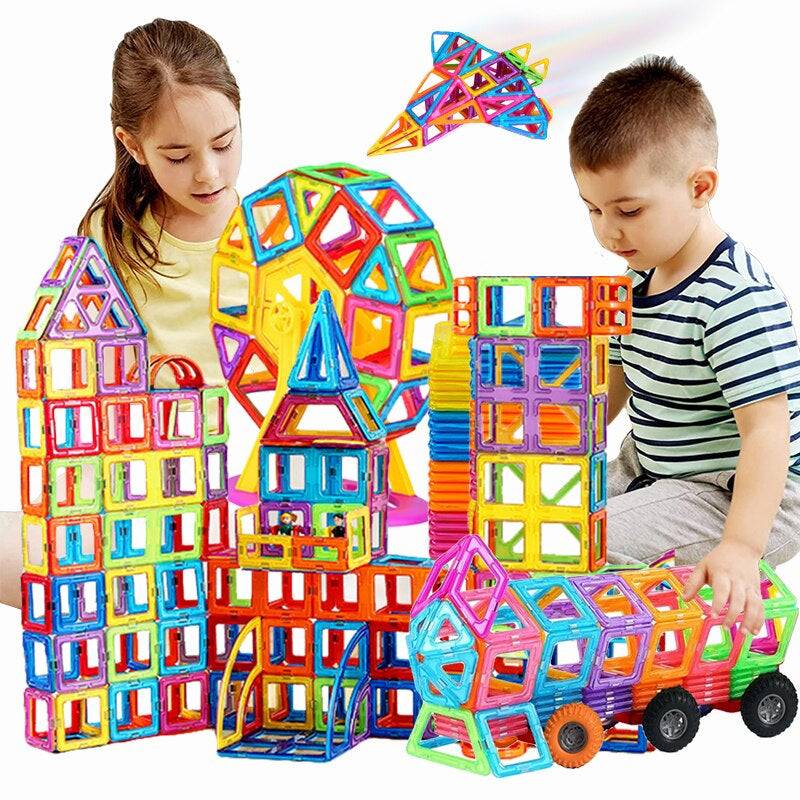 Magnet Building Blocks™ - Entfesseln Sie Ihre eigene Kreativität - magnetische Fliesen Set von 120 Stück + 28 GRATIS | Pädagogisches Holzspielzeug von Mein Kleines Baby