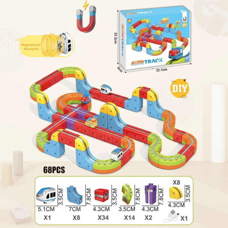 MagniTrack– Kreativ&Elektrisch– Anti-Schwerkraft-Elektrozug 68 Stück | Pädagogisches Holzspielzeug MagniTrack– Kreativ&Elektrisch– Anti-Schwerkraft-Elektrozug 68 Stück | Pädagogisches Holzspielzeug von Mein Kleines Baby