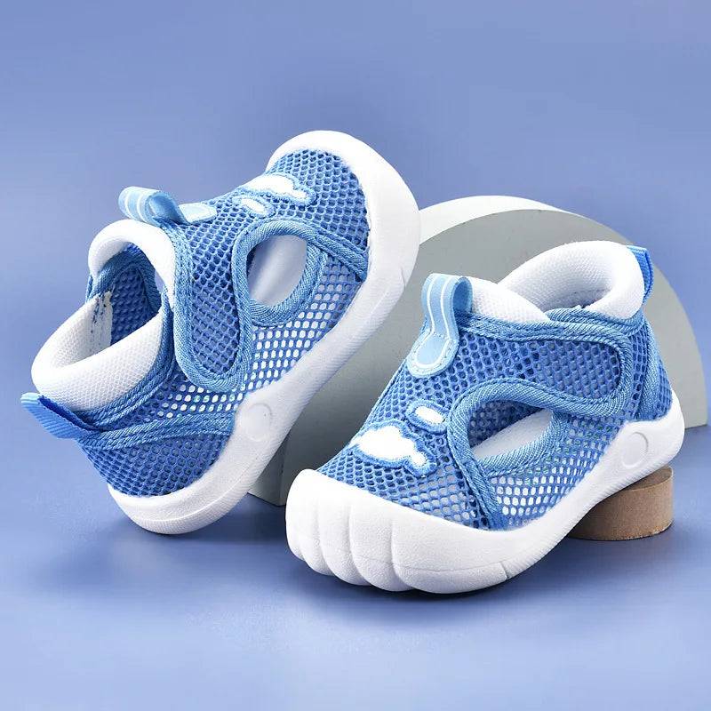 Mini Fashion™ - Atmungsaktiv und sicher - Mesh-Sandalen Blau / 14 (6 - 9 Monate) | Pädagogisches Holzspielzeug von Mein Kleines Baby