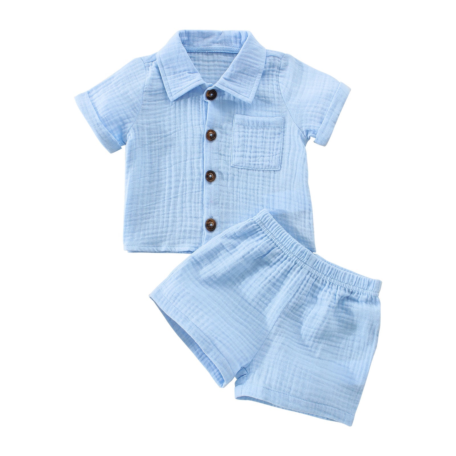 Mini Fashion™ - Baumwoll-Leinen-Sommer-Set Jungen Blau / 110 (2-3 Jahre) | Pädagogisches Holzspielzeug von Mein Kleines Baby