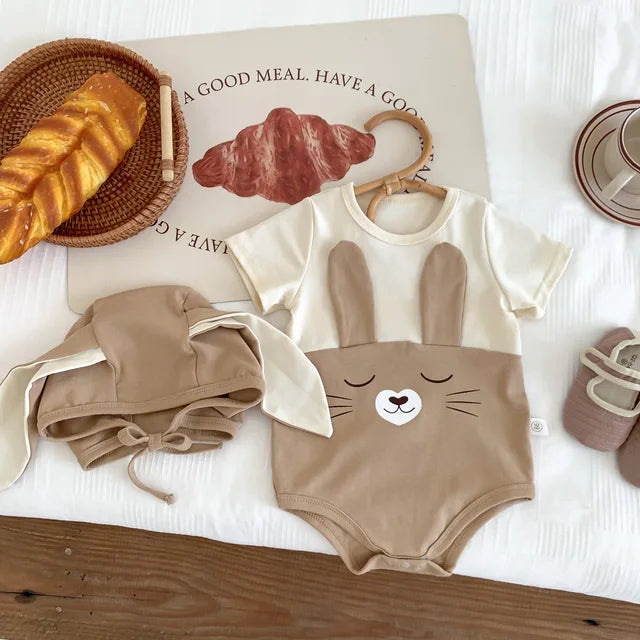 Mini Fashion™ - Bequeme Baumwolle - Babyanzug Braun - Kurze Ärmel / 73(6-12 Monate) | Pädagogisches Holzspielzeug von Mein Kleines Baby