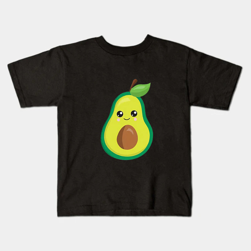 Mini Fashion™ - Familien-Parter-Look - Avocado T-Shirt Schwarz Avocado mit Stein / Erwachsene - S | Pädagogisches Holzspielzeug von Mein Kleines Baby