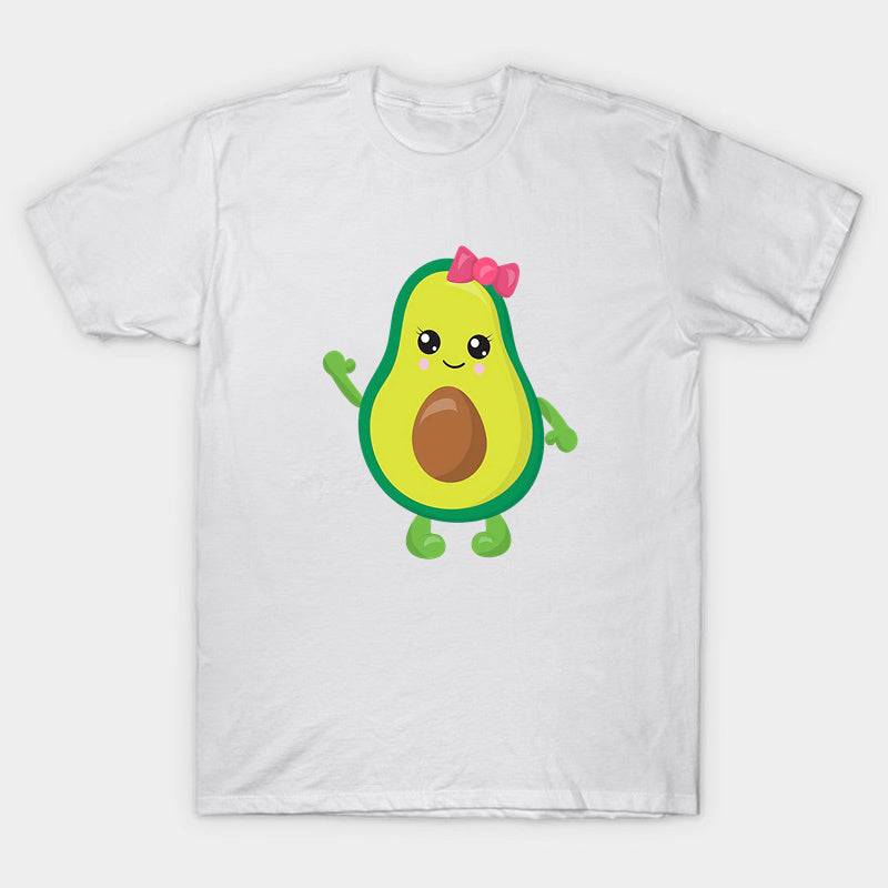 Mini Fashion™ - Familien-Parter-Look - Avocado T-Shirt Weiß Avocado mit Schleife / Erwachsene - S | Pädagogisches Holzspielzeug von Mein Kleines Baby