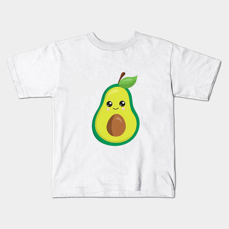 Mini Fashion™ - Familien-Parter-Look - Avocado T-Shirt Weiß Avocado mit Stein / Erwachsene - 4XL | Pädagogisches Holzspielzeug von Mein Kleines Baby