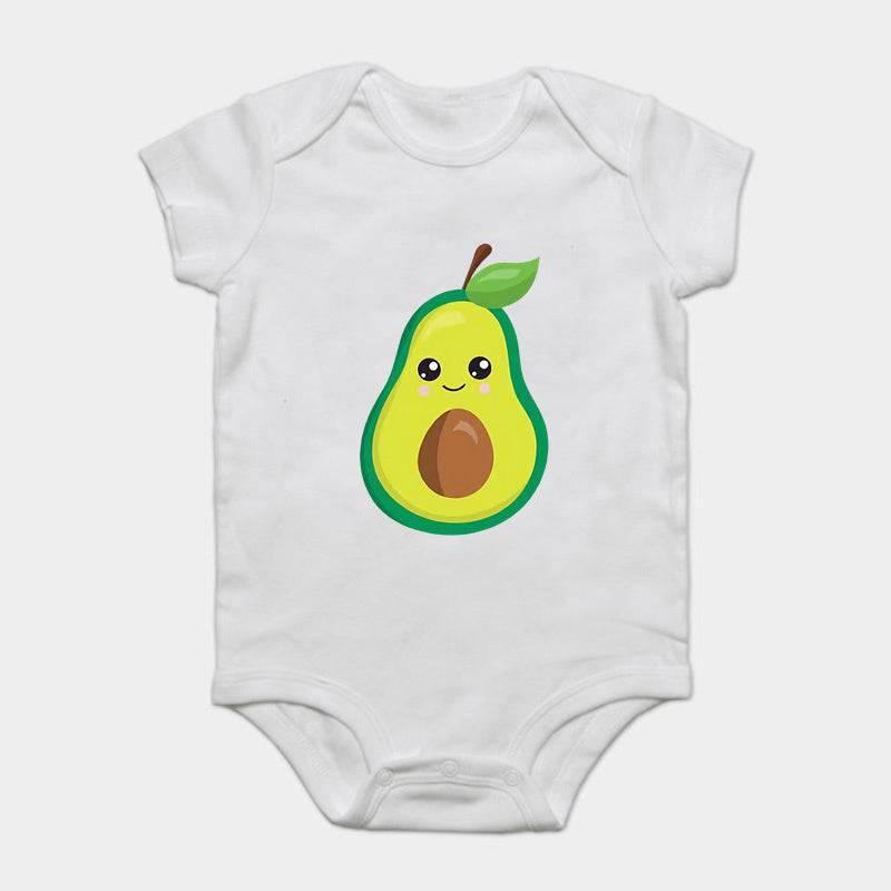 Mini Fashion™ - Familien-Parter-Look - Avocado T-Shirt Weiß Strampler / Baby - (18 Monate) | Pädagogisches Holzspielzeug von Mein Kleines Baby