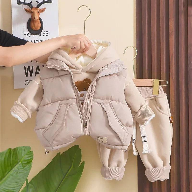 Mini Fashion™ - Hohe Qualität - 3-teiliges Kinder-Outfit Beige / 100 (3 Jahr) | Pädagogisches Holzspielzeug von Mein Kleines Baby