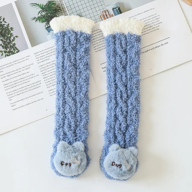 Mini Fashion™ - Kuschelige Stulpen - Kindersocken Blau Hund | Pädagogisches Holzspielzeug von Mein Kleines Baby