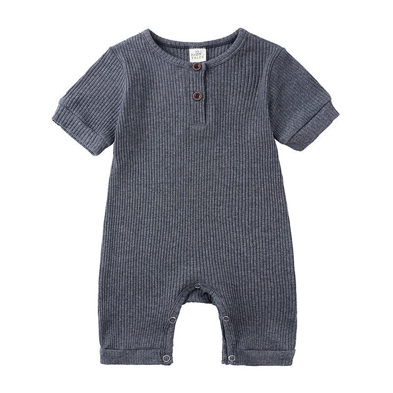 Mini Fashion™ - Luftig&Atmungsaktiv - Baby Strampler Dunkelgrau / 100 (18-24 Monate) | Pädagogisches Holzspielzeug von Mein Kleines Baby