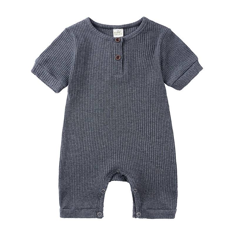 Mini Fashion™ - Luftig&Atmungsaktiv - Baby Strampler Dunkelgrau / 60 (0-3 Monate) | Pädagogisches Holzspielzeug von Mein Kleines Baby