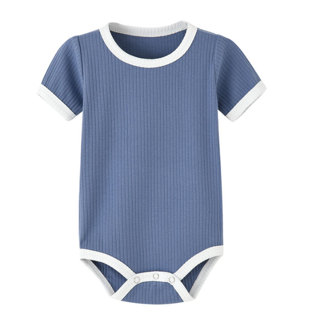 Mini Fashion™ - Lustige Farbkombinationen - Baby-Strampler Marineblau / 50 (0-3 Monate) | Pädagogisches Holzspielzeug von Mein Kleines Baby