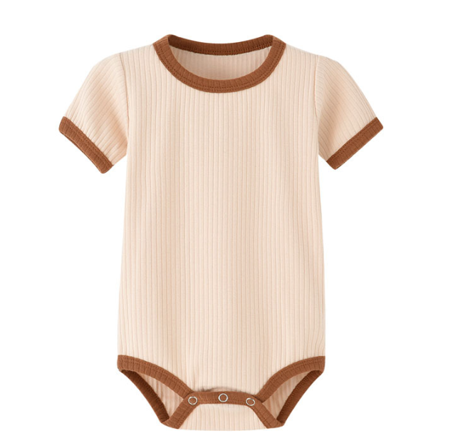 Mini Fashion™ - Lustige Farbkombinationen - Baby-Strampler Pfirsich / 50 (0-3 Monate) | Pädagogisches Holzspielzeug von Mein Kleines Baby