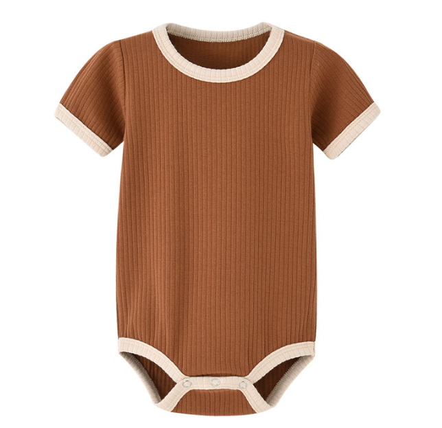 Mini Fashion™ - Lustige Farbkombinationen - Baby-Strampler Rostbraun / 50 (0-3 Monate) | Pädagogisches Holzspielzeug von Mein Kleines Baby