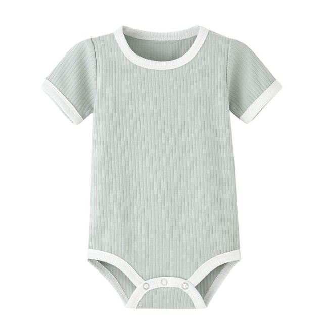 Mini Fashion™ - Lustige Farbkombinationen - Baby-Strampler Salbeigrün / 50 (0-3 Monate) | Pädagogisches Holzspielzeug von Mein Kleines Baby