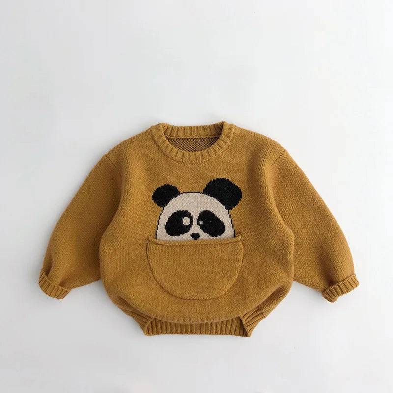 Mini Fashion™ - Niedlicher Druck mit Tasche - Tierpullover Gelb / 110 (4 Jahr) | Pädagogisches Holzspielzeug von Mein Kleines Baby