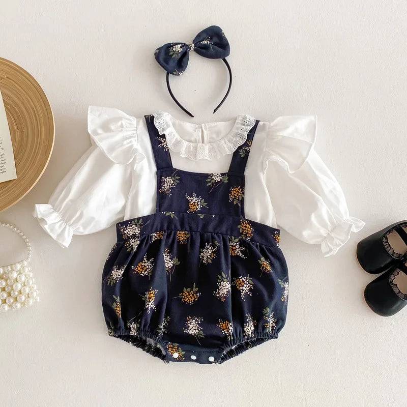 Mini Fashion™ - Niedlicher Prinzessinnen-Look - 3-teiliges Set Dunkelblau / 110 (4 Jahre) | Pädagogisches Holzspielzeug von Mein Kleines Baby