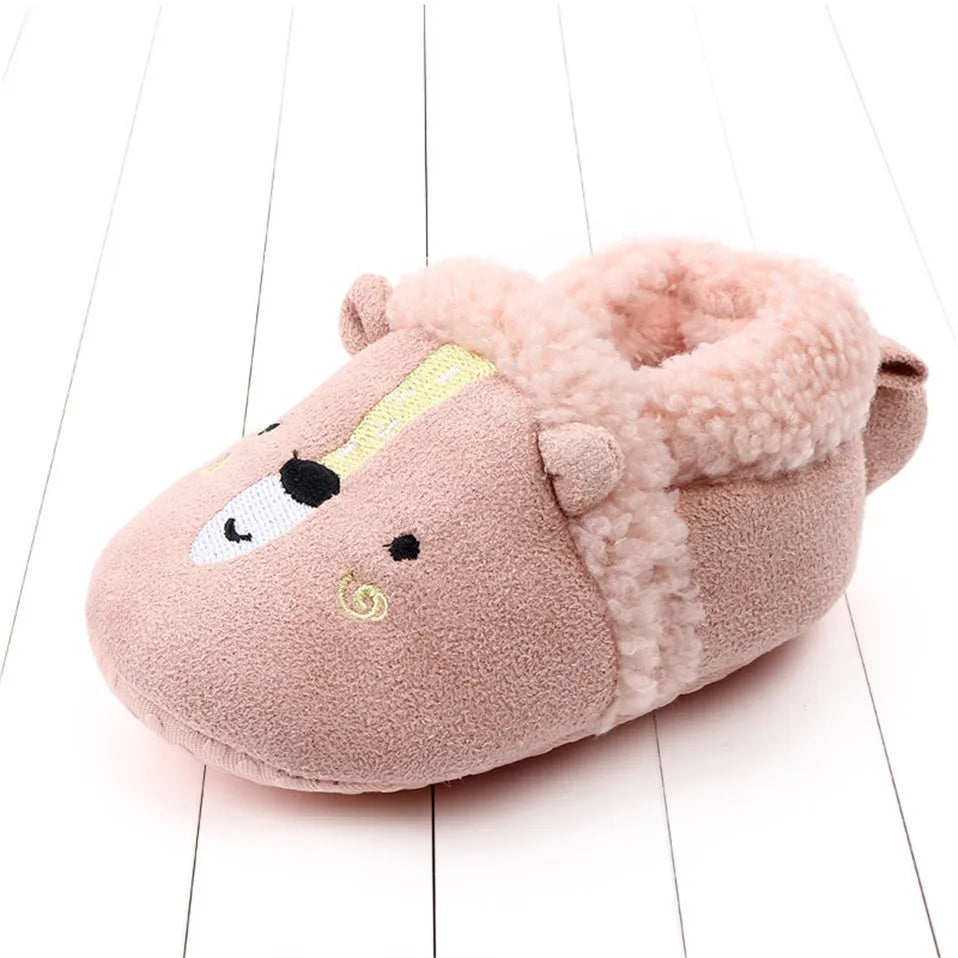 Mini Fashion™ - Plüschtiere - Tierische Hausschuhe für Kleinkinder Bär Rosa / 15 (0-6 Monate) | Pädagogisches Holzspielzeug von Mein Kleines Baby