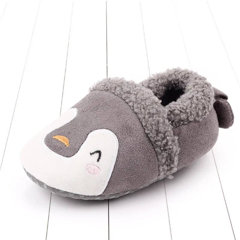 Mini Fashion™ - Plüschtiere - Tierische Hausschuhe für Kleinkinder Pinguin Grau / 16 (7-12 Monate) | Pädagogisches Holzspielzeug von Mein Kleines Baby