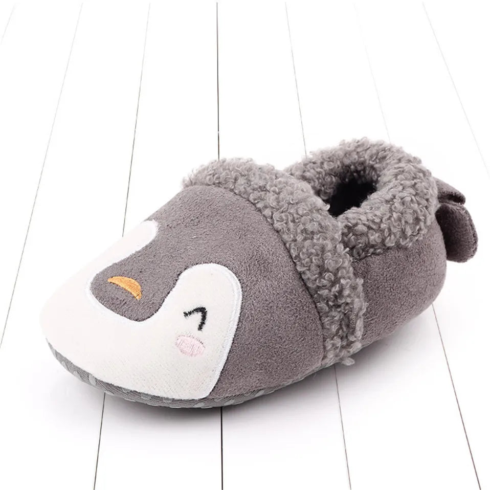 Mini Fashion™ - Plüschtiere - Tierische Hausschuhe für Kleinkinder Pinguin Grau / 17 (13-18 Monate) | Pädagogisches Holzspielzeug von Mein Kleines Baby